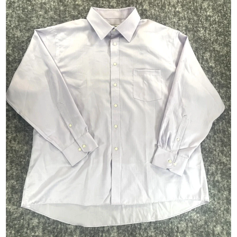 Joseph Abboud Men's 18.5 34/35 2XL Purple Non-Iron Regular Fit Dress Shirt